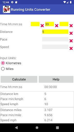Android application Running Units Converter screenshort