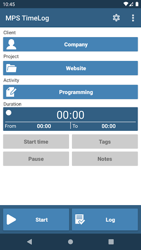 Android application MPS TimeLog Free screenshort