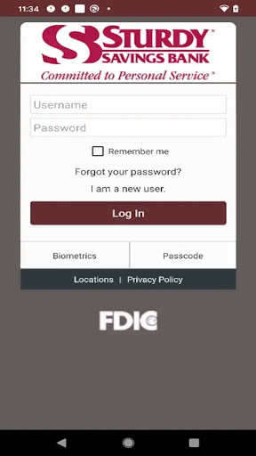 Android application Sturdy Savings Mobile Banking screenshort