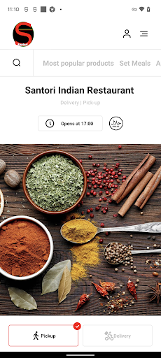 Android application Santori Indian Restaurant screenshort