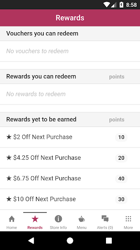 Aint She Sweet Cafe Rewards Screen 2