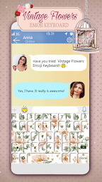 Vintage Flowers Emoji Keyboard