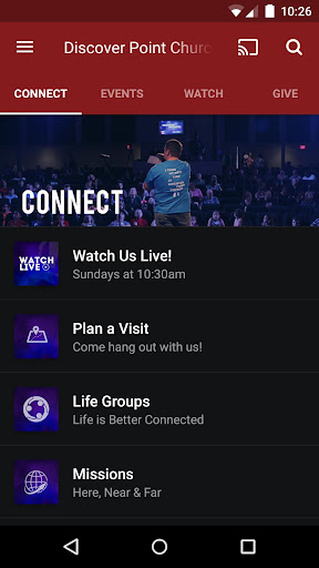 Android application Discover Point Church screenshort