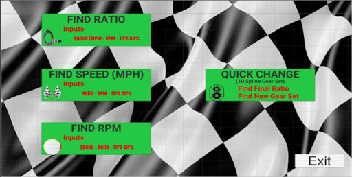 Android application Racing Gear Calculator screenshort