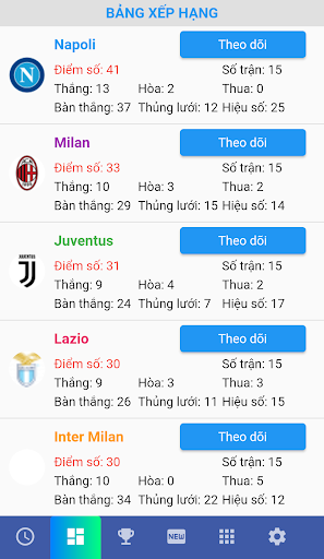 Italia Matches Schedule Screen 2