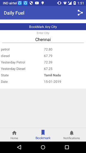 Android application Daily Fuel screenshort
