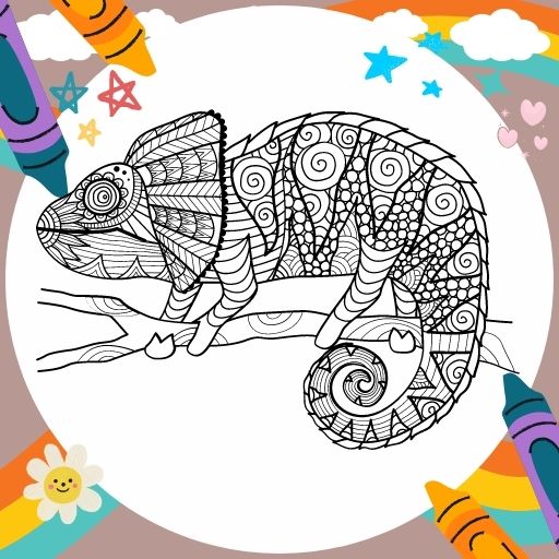 Coloring Chameleon Mandala for PC / Mac / Windows 11,10,8,7 Free