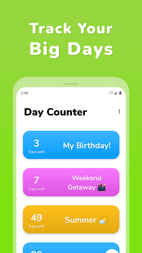 Android application Days Counter: events, dates screenshort