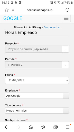 Android application Secre - Proyectos screenshort