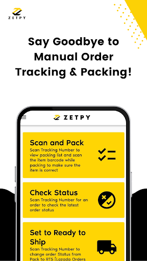 Zetpy Scan - Pick, Pack & Ship Screen 2