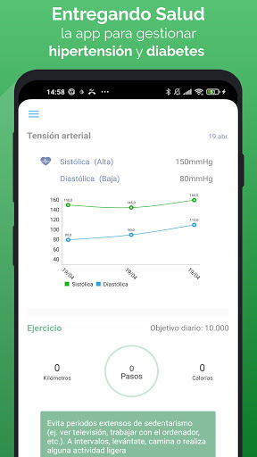 Android application Entregando Salud Pacientes screenshort