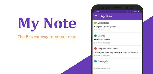 Android application My Note screenshort