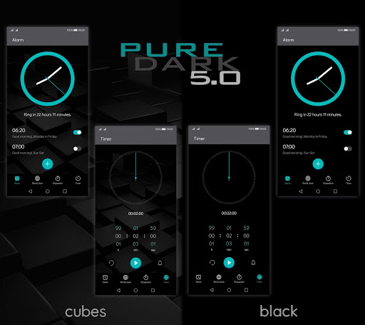[EMUI 10]Pure Dark 5.0 Theme Screen 3