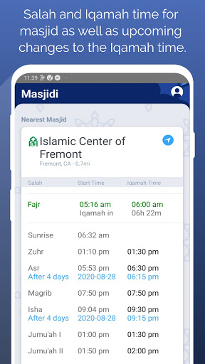 Masjidi-Salah and Iqamah times Screen 2