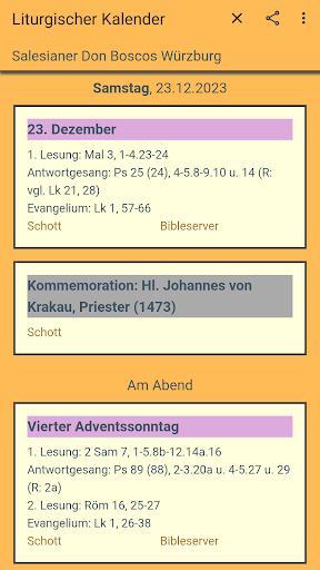 Android application Liturgischer Kalender screenshort