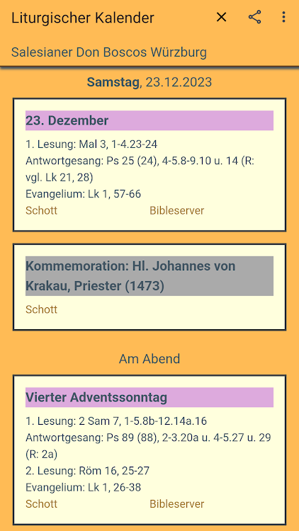 Liturgischer Kalender - 2.2.5 - (Android)