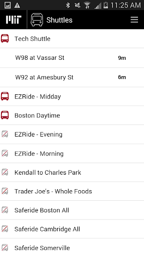 Screenshot of MIT Mobile