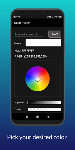 Android application Color Picker screenshort