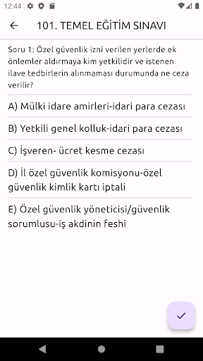 Android application 2023 Özel Güvenlik Soruları screenshort
