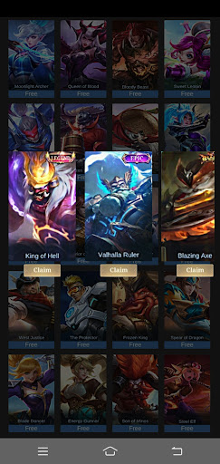 Android application Skin Mobile Lejend Hero screenshort