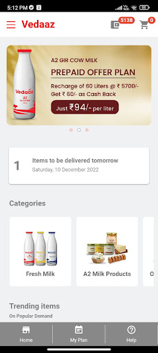 Android application Vedaaz Organics screenshort