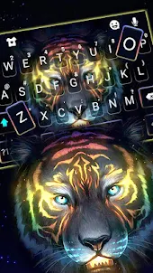 Colorful Neon Tiger Keyboard T