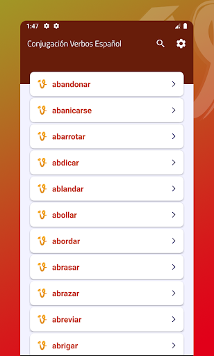 Conjugación Verbos Español Screen 2