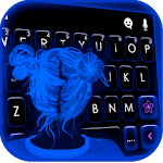 Cover Image of Download Neon Blue Girl Keyboard Theme 1.0 APK