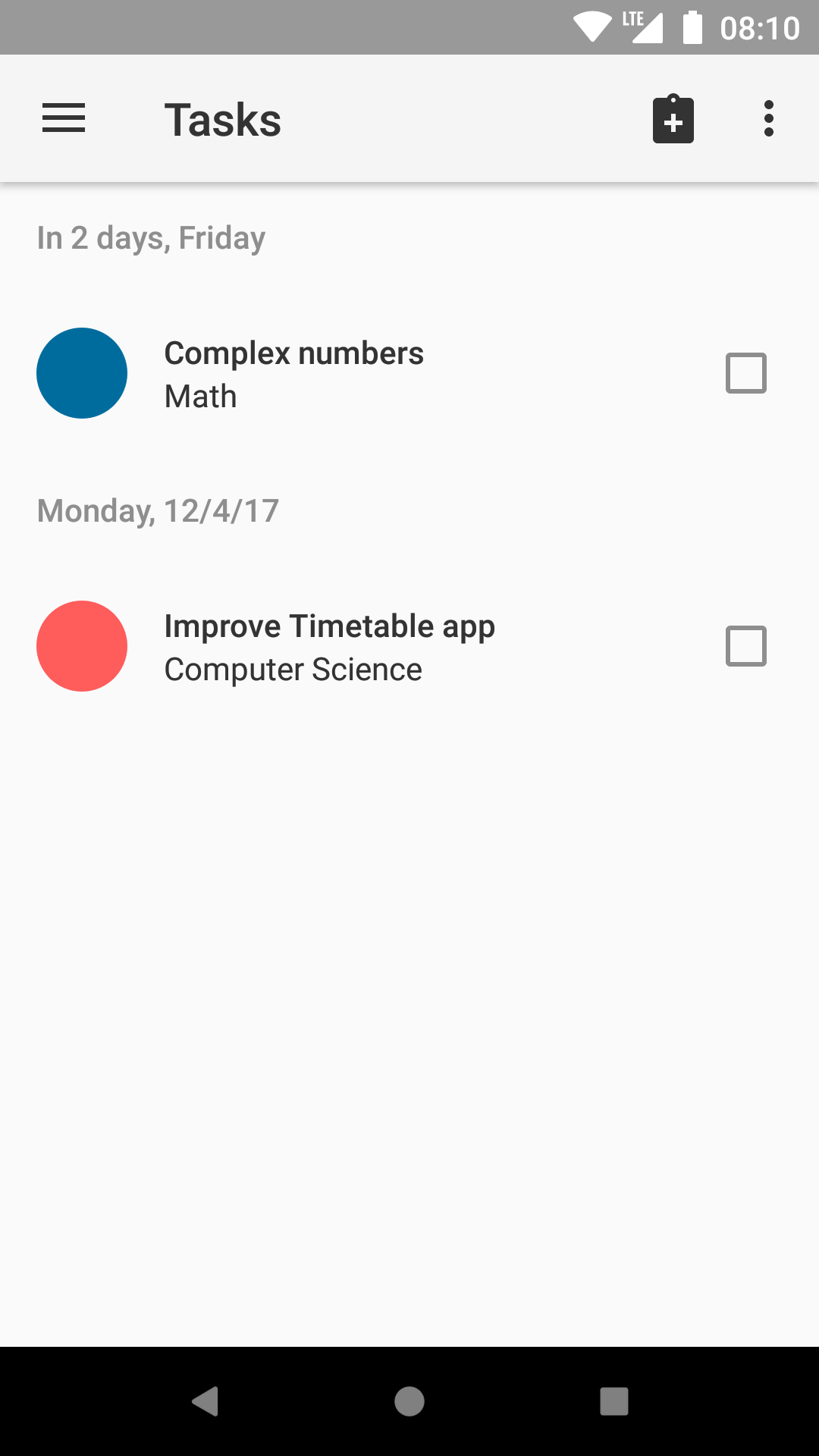 Android application Timetable screenshort