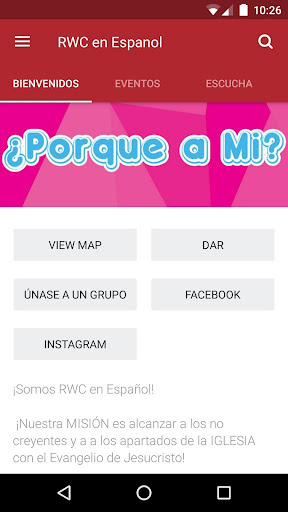 Android application RWC en Espanol screenshort