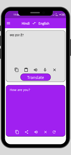 Hindi to English Translator Screen 2