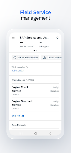 Screenshot of SAP Service and Asset Manager