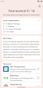 Captura 3 Narcissistic Personality Test android