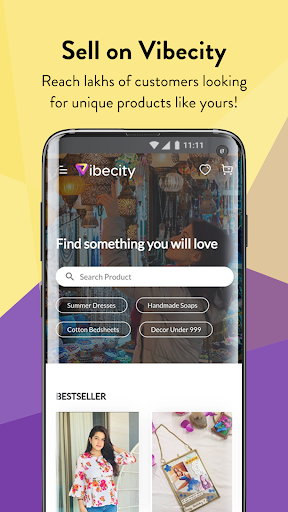 Android application Sell on Vibecity: Seller App screenshort