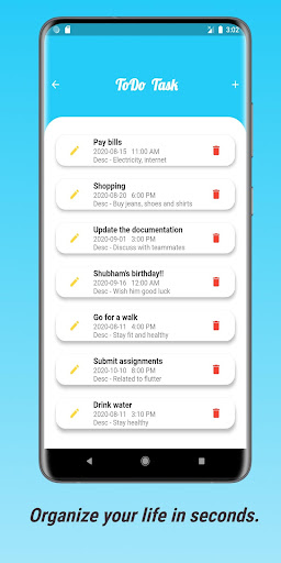2Functional: Usage - ToDo appl Screen 3
