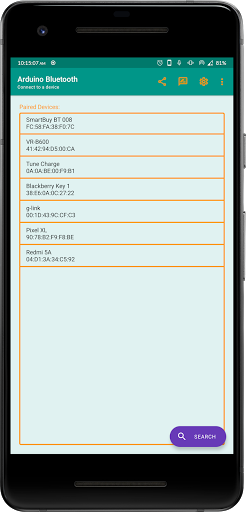 Android application Arduino Bluetooth screenshort