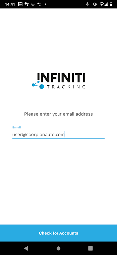 Android application Infiniti Tracking screenshort
