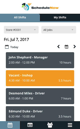 Android application ScheduleNow screenshort