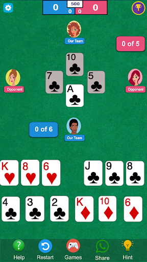 Android application Spades Classic Card Game screenshort