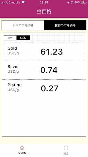 Japan Market Gold Price Screen 2