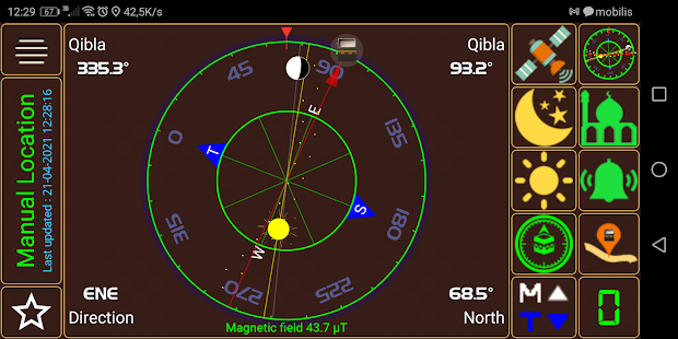 Qibla direction & prayer times स्क्रीनशॉट