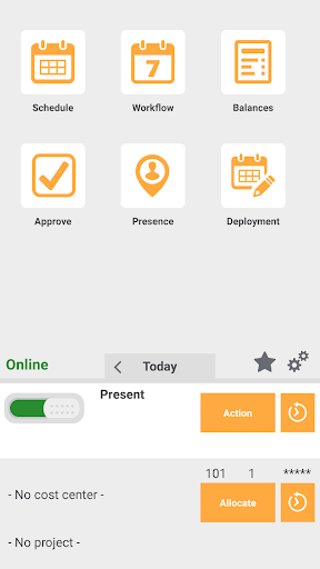 Android application ATOSS Time Control WFM screenshort