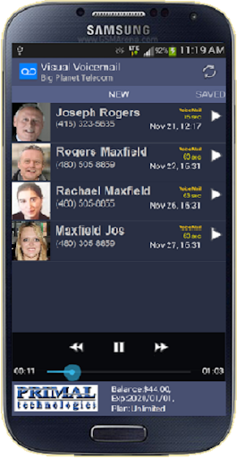 Big Planet Visual Voice Mail Screen 2