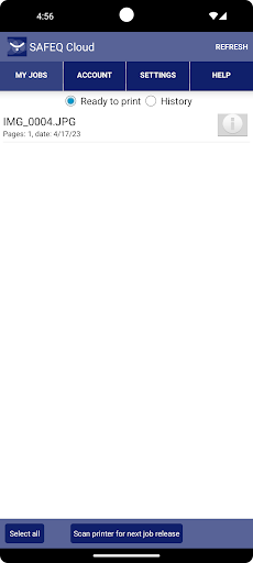 Android application SAFEQ Cloud screenshort