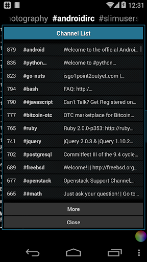 IRC for Android ™