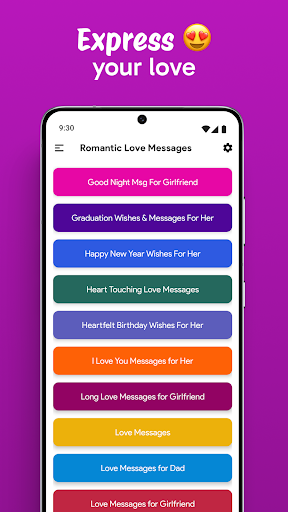 Screenshot of Romantic Love Messages Texts