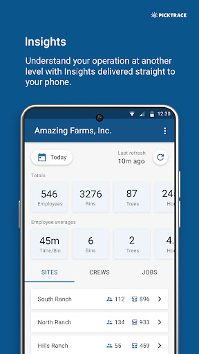 Android application PickTrace Insights screenshort