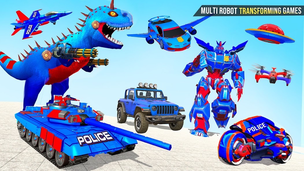 Police Dino Robot Car Games banner