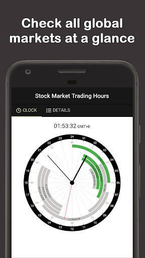 Android application Stock Market Hours Clock screenshort