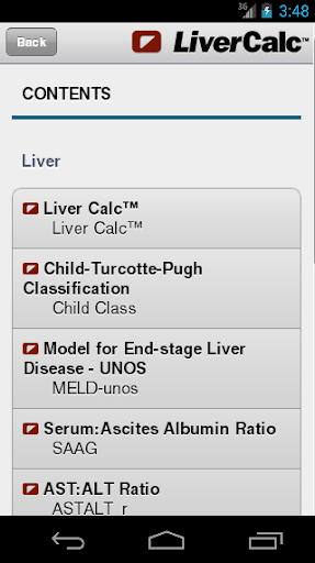 LiverCalc™ Screen 2